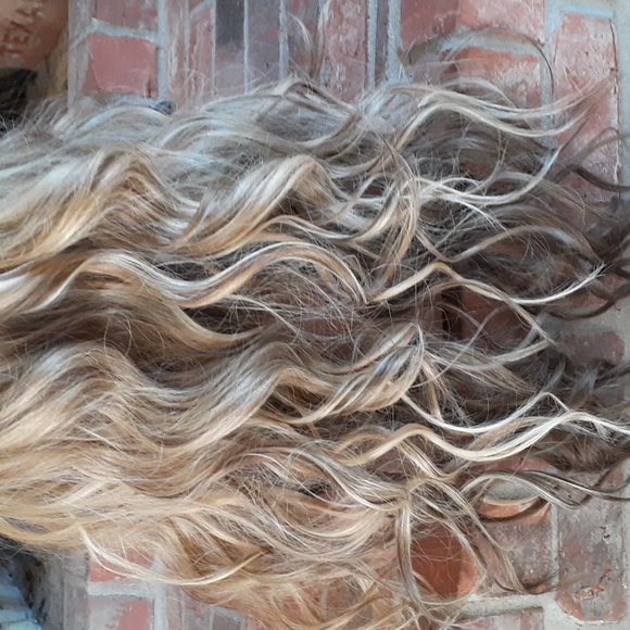 Long Two Toned Blonde W/ Braides Lacefront Wig - Picture 6 of 9